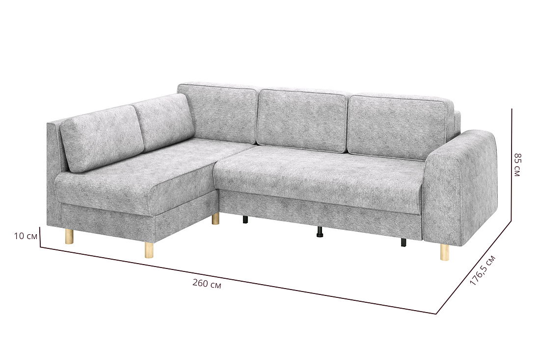 Шелдон / Диван - кровать угловой велюр sierra 1 светло-серый